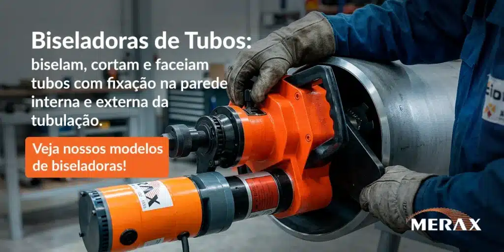 Biseladoras de Tubos: biselam, cortam e faceiam tubos com fixação na parede interna e externa da tubulação.
Veja nossos modelos de biseladoras!